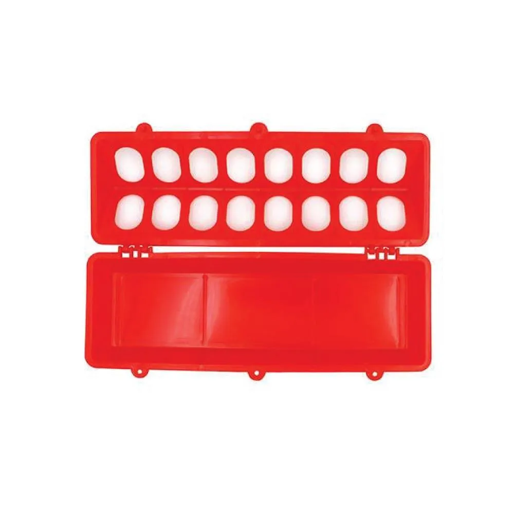 30cm Long Poultry Feeder Feeding Trough Chicken Chick Red Plastic Flip Top Container