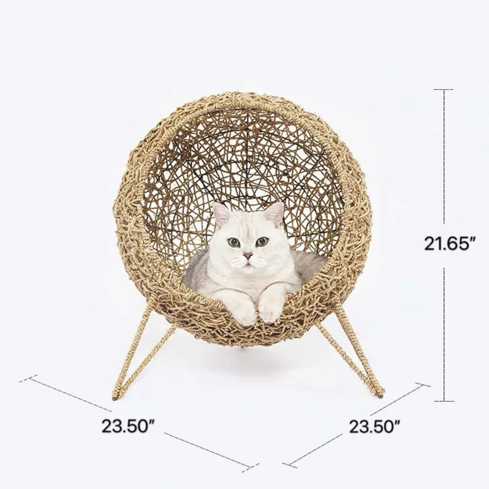 Bird Nest KITTY STAND CHAIR(Seagrass Woven basket/House/Cave/Perch/Plant Basket/furniture)