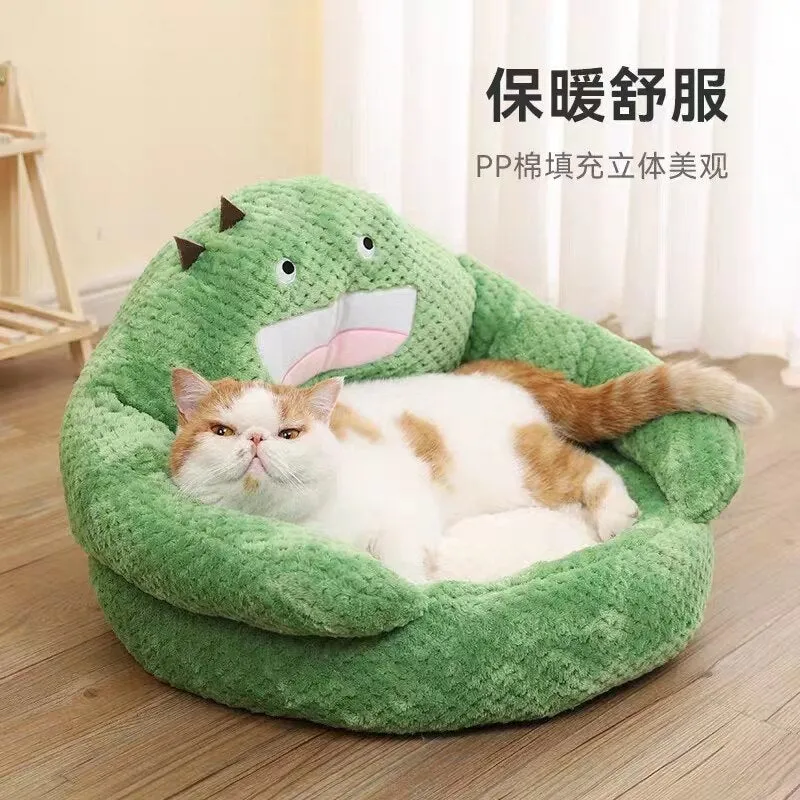Cozy Cactus Pet Cat Nest: Warm and Comfy Dog Bed for Cats and Small Dogs, Perfect Cat Sleeping Cave Mats for Winter