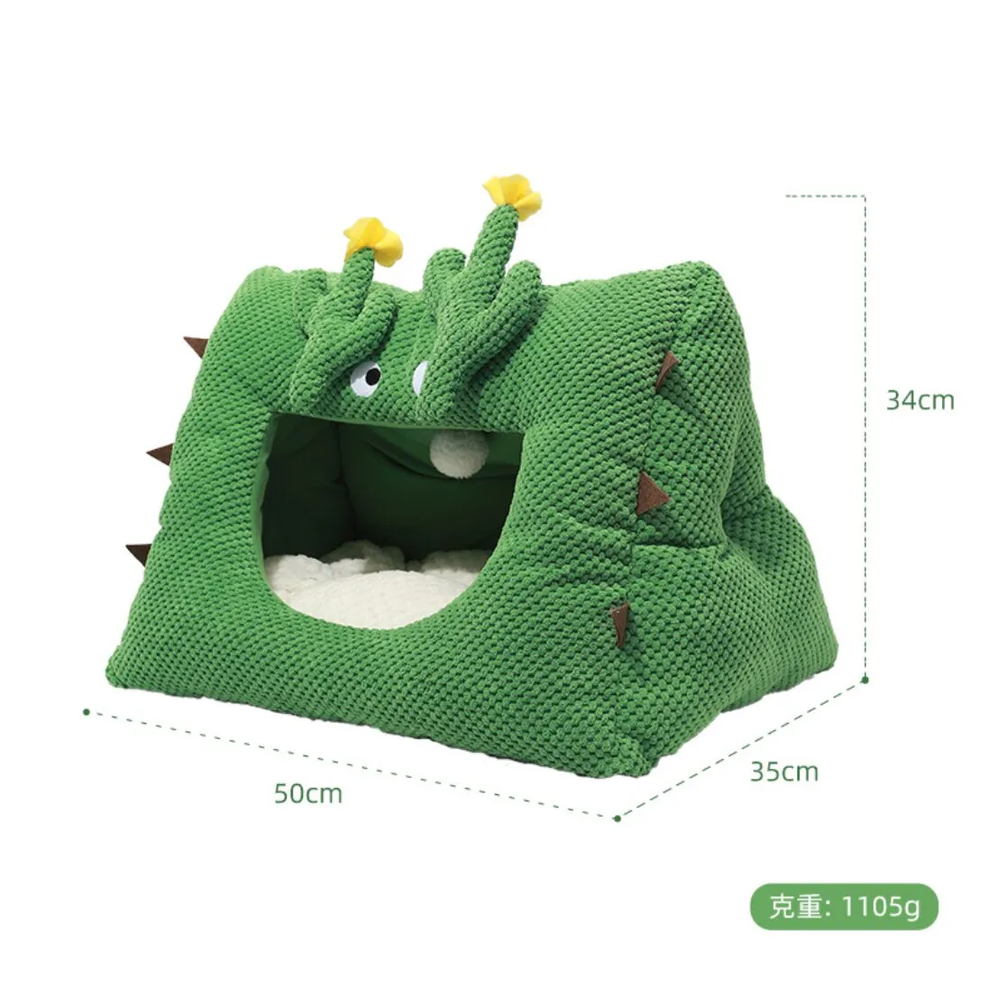 Cozy Cactus Pet Cat Nest: Warm and Comfy Dog Bed for Cats and Small Dogs, Perfect Cat Sleeping Cave Mats for Winter