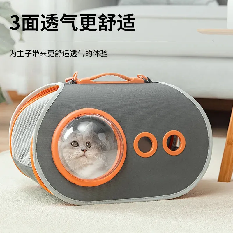 Cute Cat Carrier Supplies Traveling Portable Outdoor Cat Carrier Plastic Breathable Case Hard Shell Indoor Tas Kucing Cat Cage