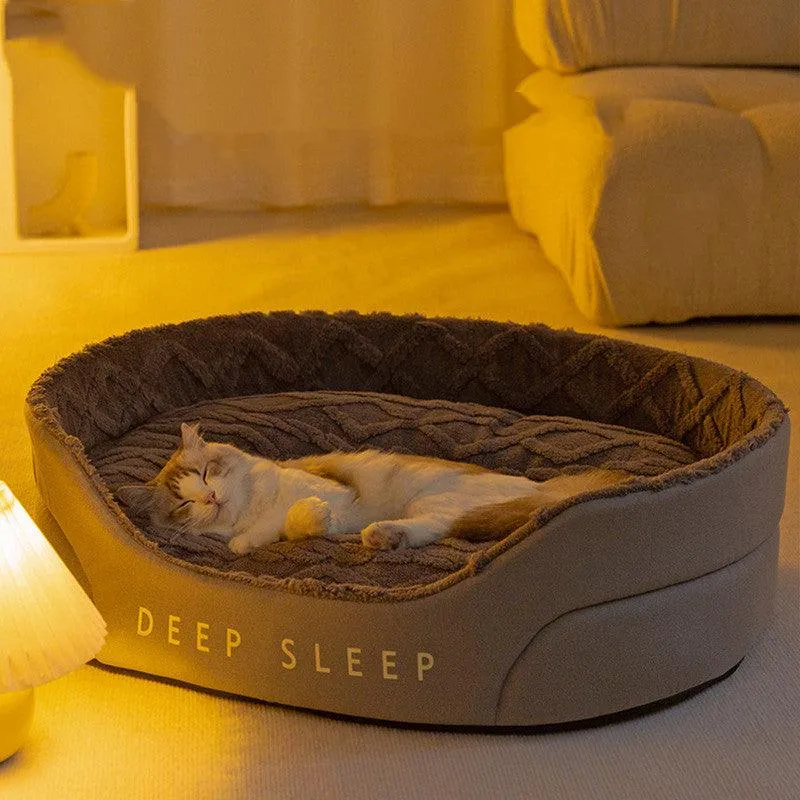 Deep Sleep Oval Thick Sponge Pet Bed Nest