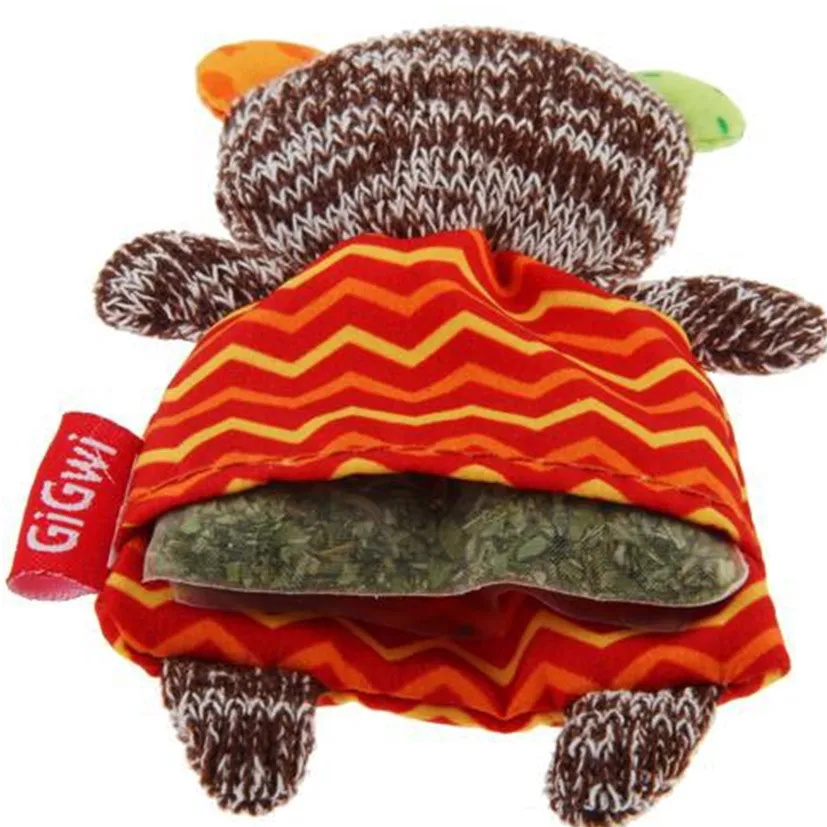 GiGwi Refillable Catnip Teabag Colourful Bear Cat Toy