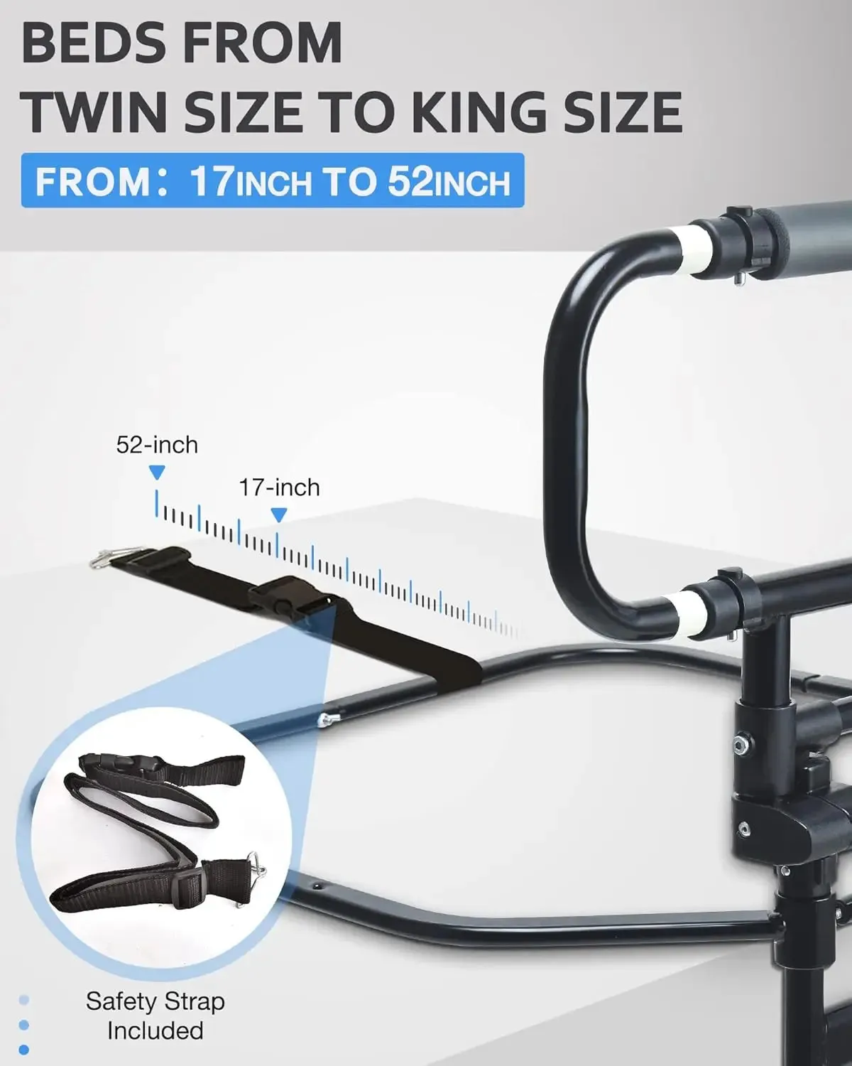 Heavy Duty Bed Rail for Senior & Elderly Falling Out of Bed - Foldable Beds Assist Handle, Safety Beds Rails for Elderly
