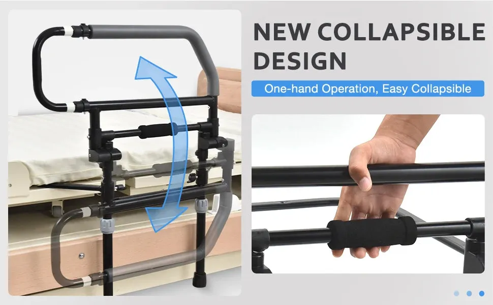 Heavy Duty Bed Rail for Senior & Elderly Falling Out of Bed - Foldable Beds Assist Handle, Safety Beds Rails for Elderly