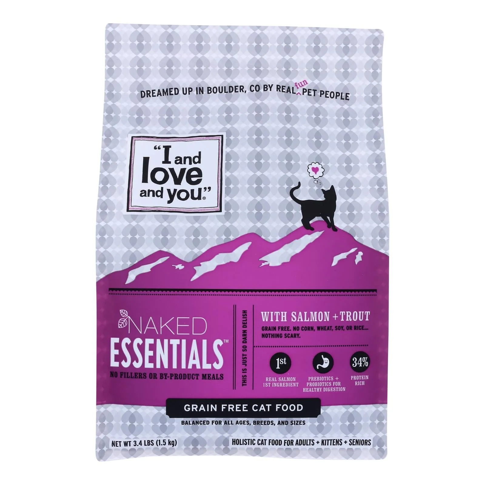 I and Love and You Cat Kibble Salmon and Trout Rich Flavors (Pack of 4 - 3.4 lb)