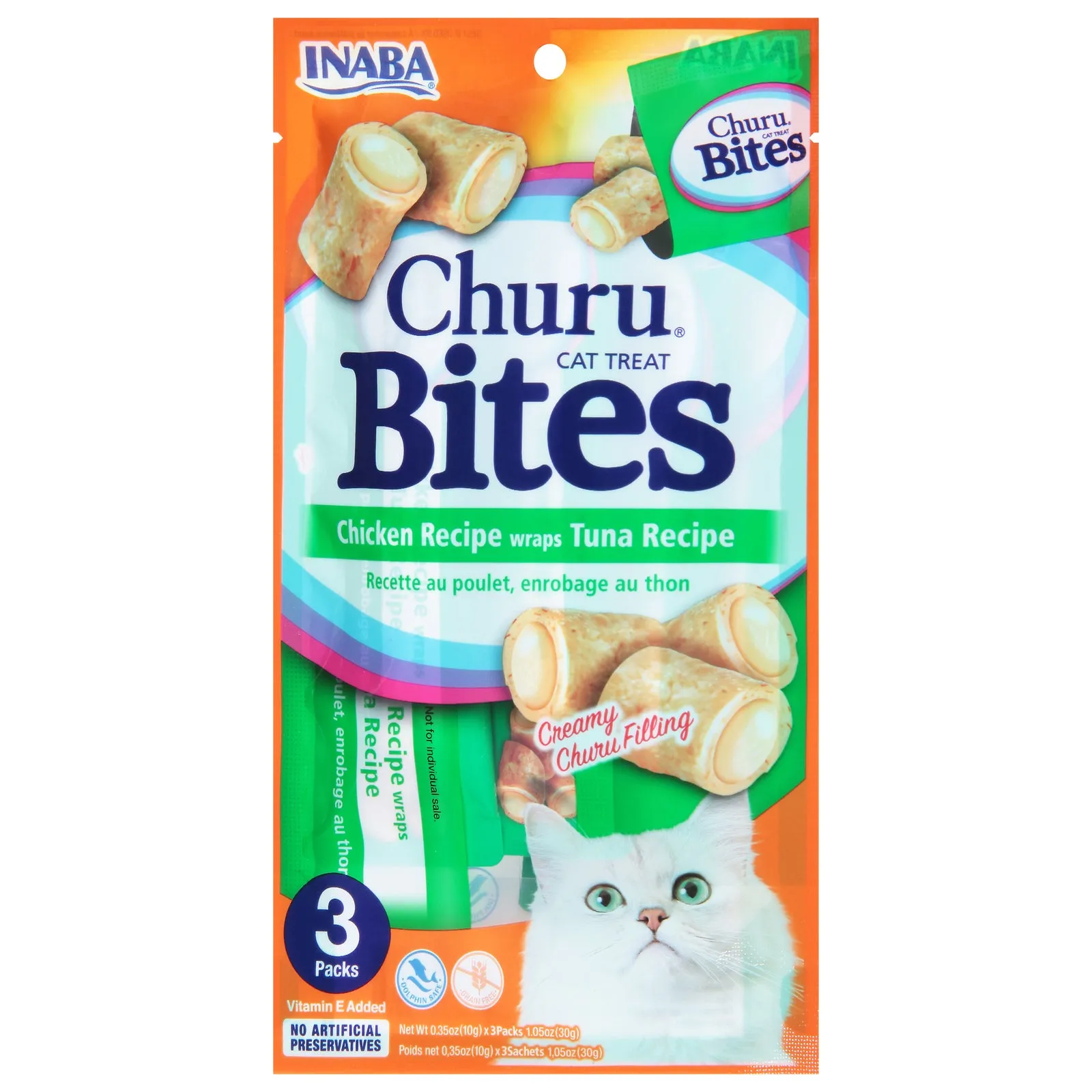 Inaba Churu Chicken Tuna Cat Treat - 8 Pack of 1.05 oz Tubes