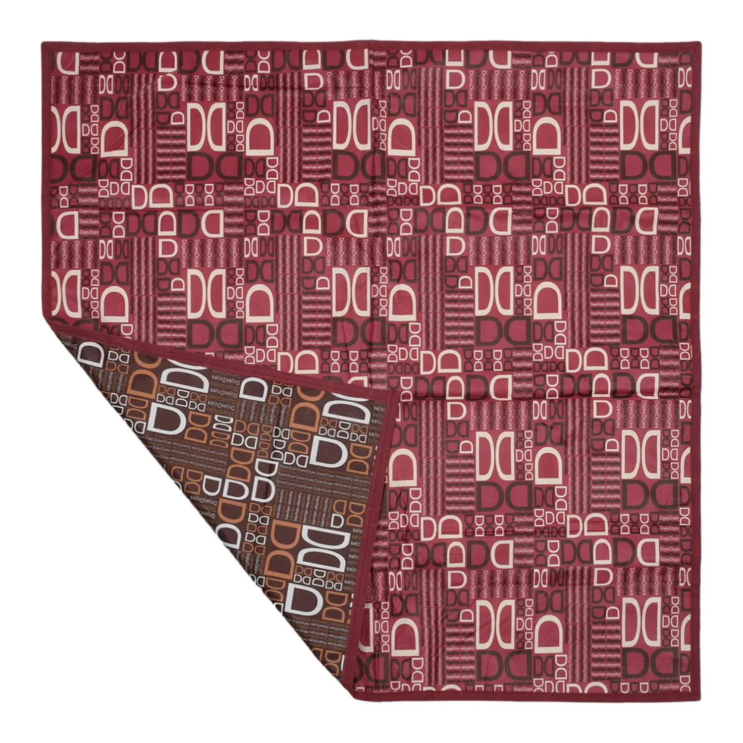 Kuber Industries Square D Print Both Sided Bed Server Food Mat (Magenta)