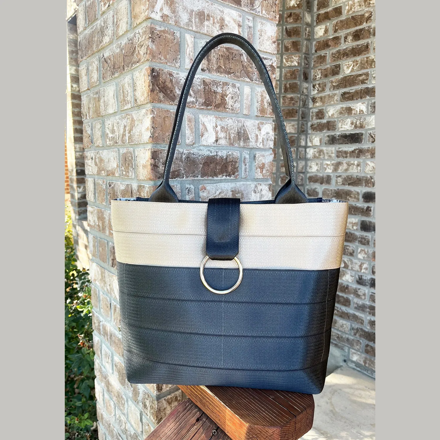 Market Tote Seat Belt Kit - Medium Twill Taupe & Grey