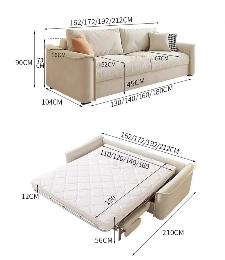 Matteo Foldable Sofa Bed with Mattress