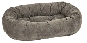 Pet Bed- Donut Shape-Washed Bark Color Microvelvet