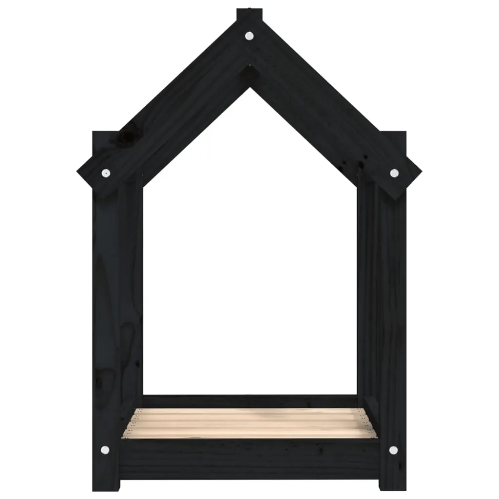vidaXL Dog Bed Black 61x50x70 cm Solid Wood Pine