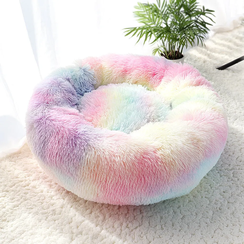 Warm Fleece Round Pet Bed