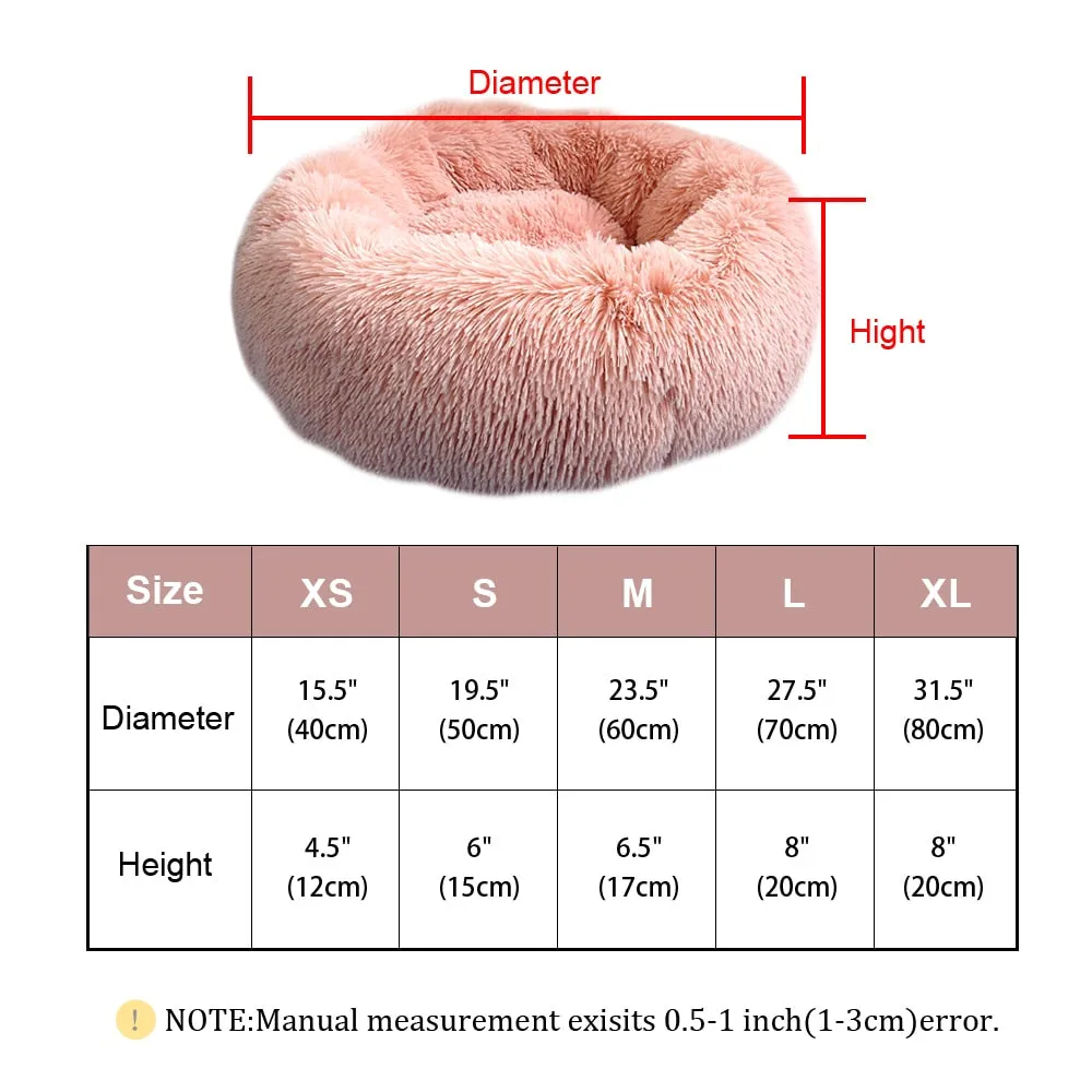 Warm Fleece Round Pet Bed