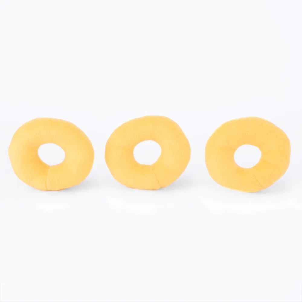 Zippy Squeaky Dog Toy, Donutz Miniz 3-pack